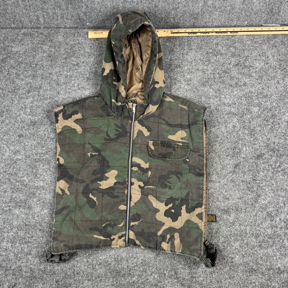 Taxi Vest Mens Size 3X Camo Hooded Full Zip Utility Tactical Sleeveless Jacket